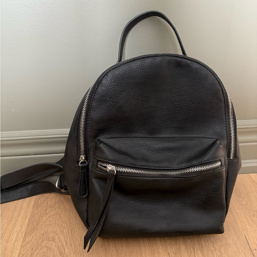 Design Lab Lord & Taylor Black Backpack with Silver Accents